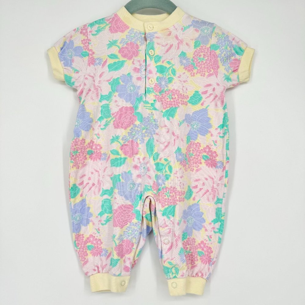 Vintage First Impressions Baby Floral Romper Pastel Colors 6-9 Months